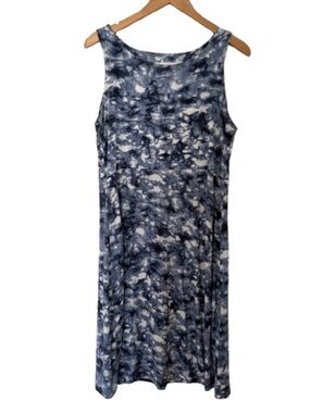 Tie-dye Sleeveless Sheath Dress Blue and Coral Size Medium Workshop Bundle of 2